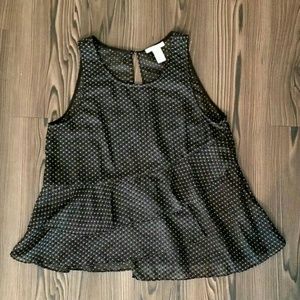 Asymmetrical Polka Dot Blouse